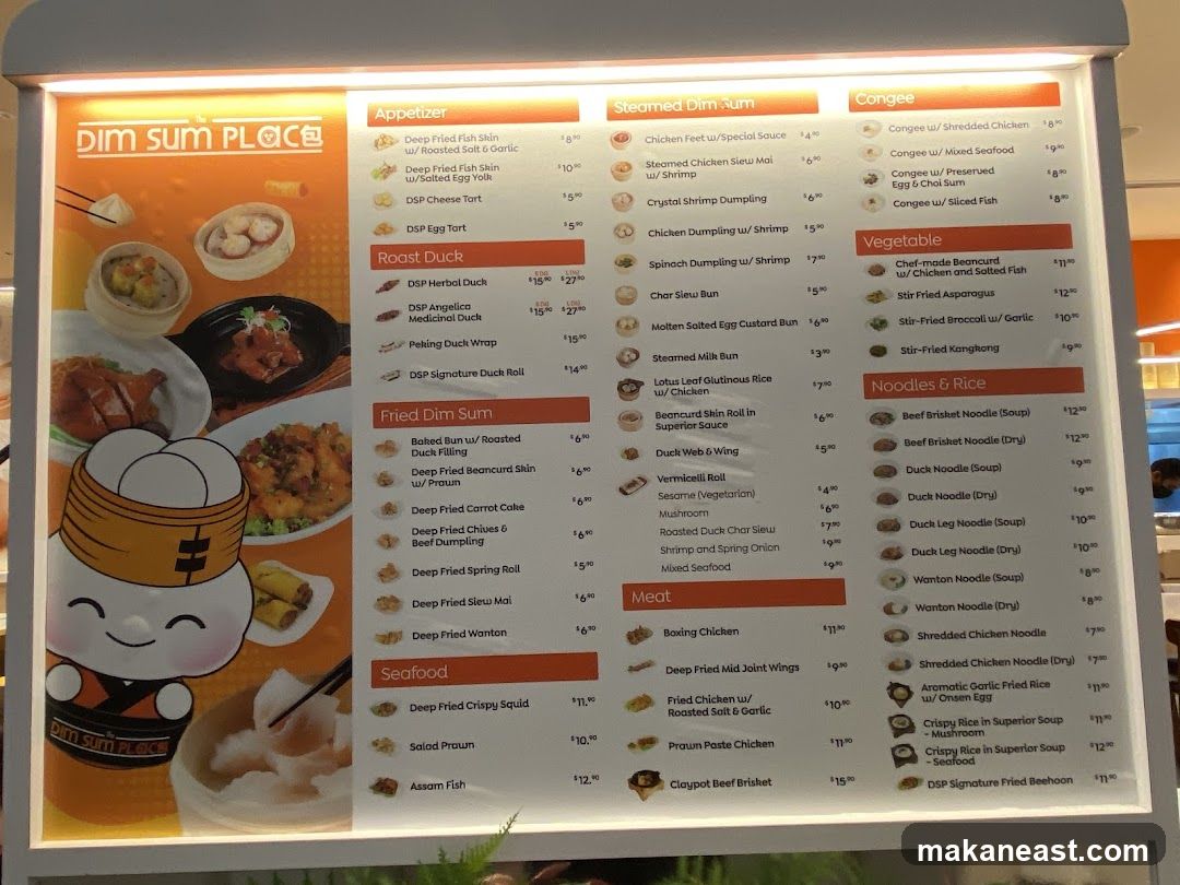 The Dim Sum Place Menu