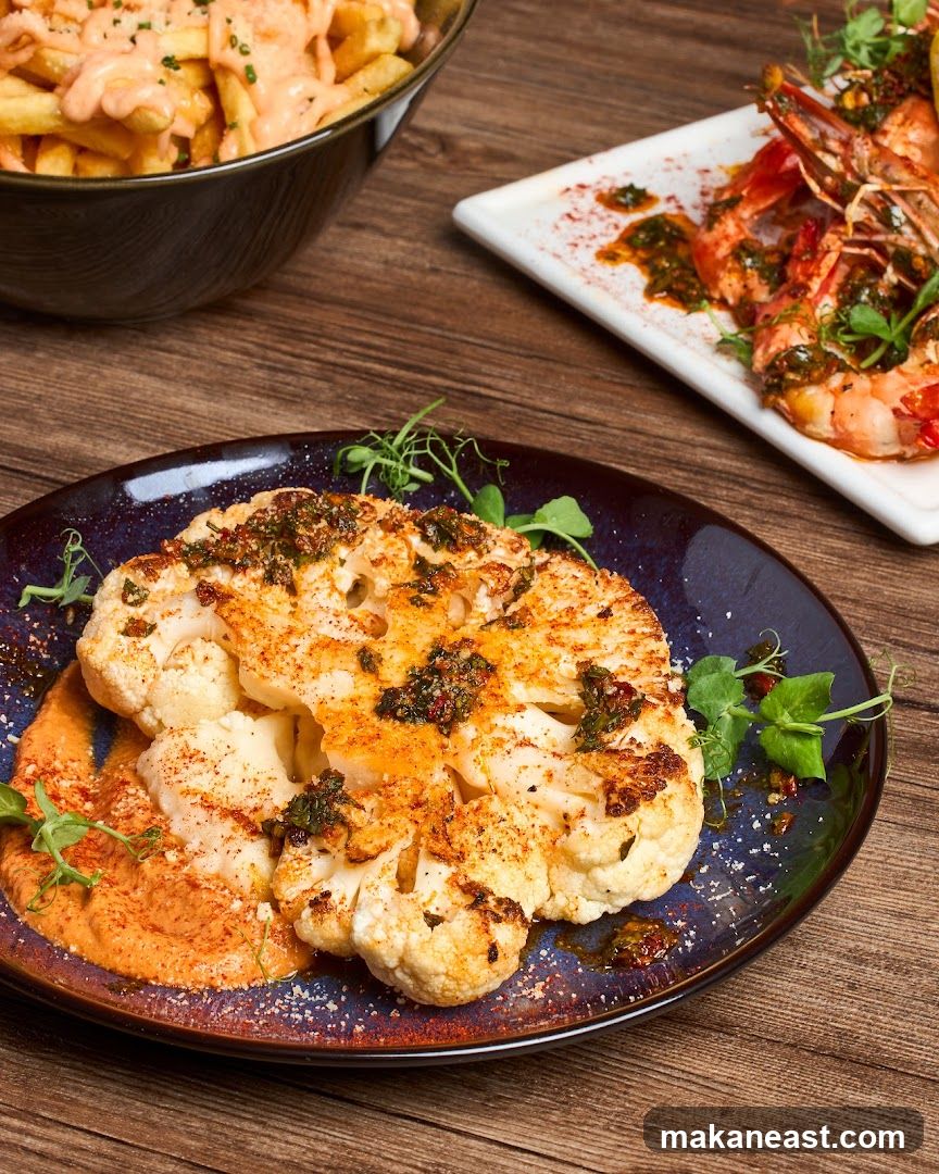 Roasted Cauliflower Steak with Romesco Sauce