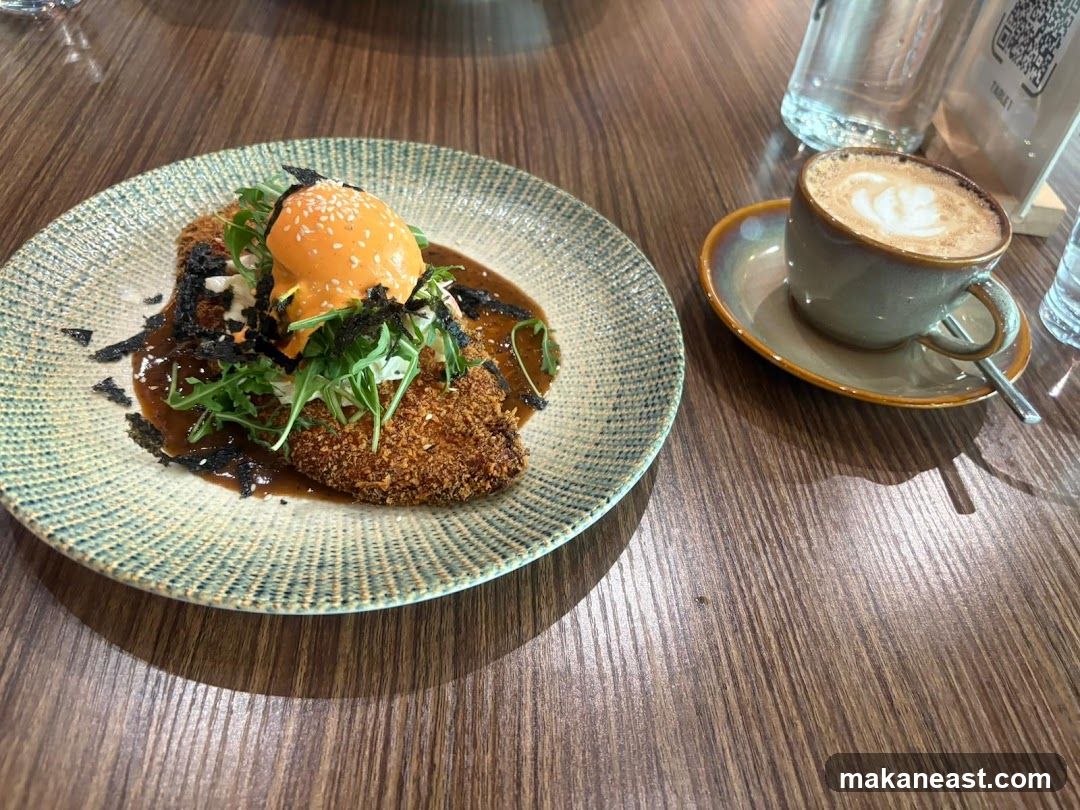 Fried Cutlet with Egg and Coffee