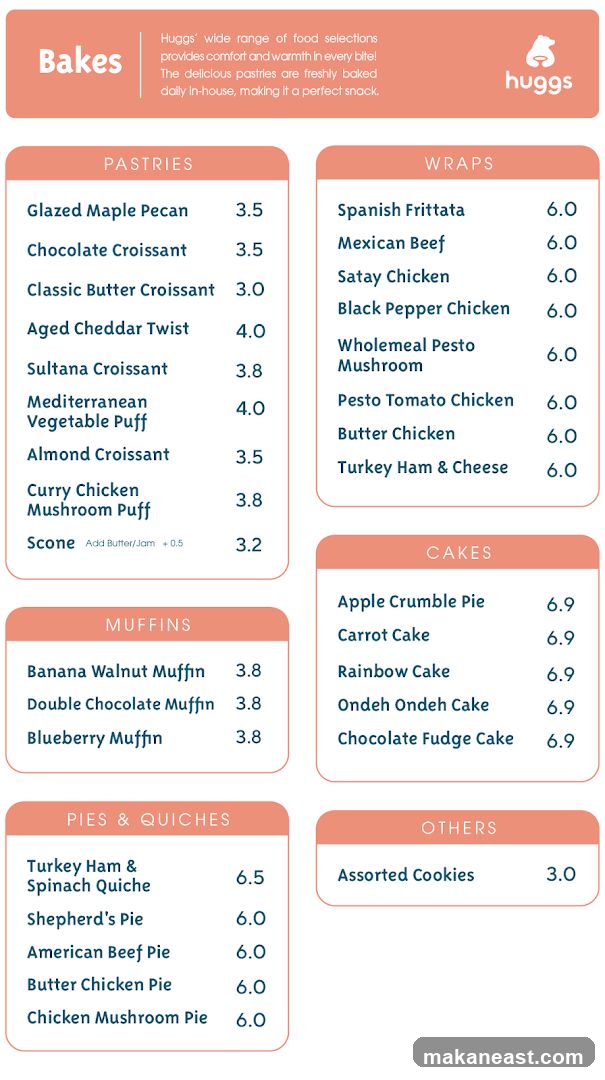 Bakes Menu
