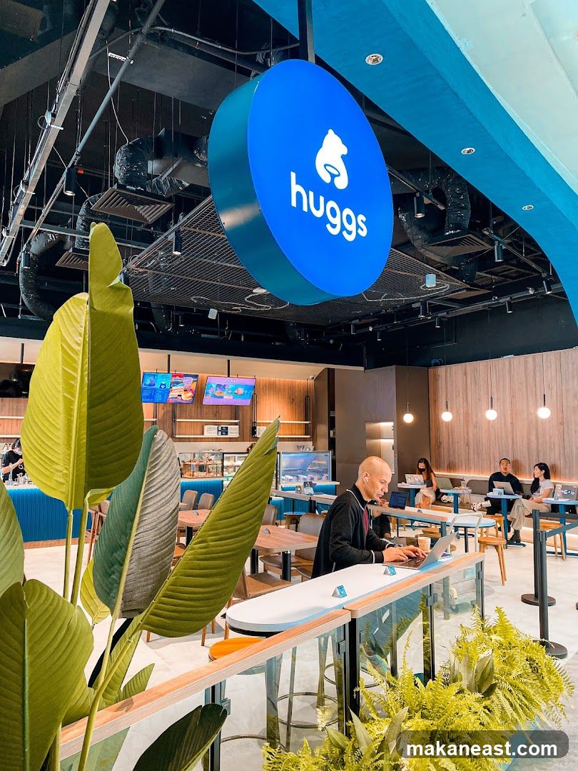 Modern Cafe Interior with People Working