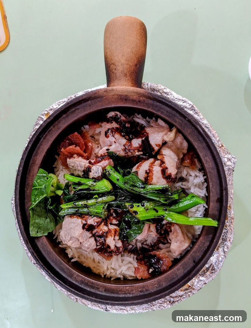 Claypot Rice with Roasted Meats and Greens