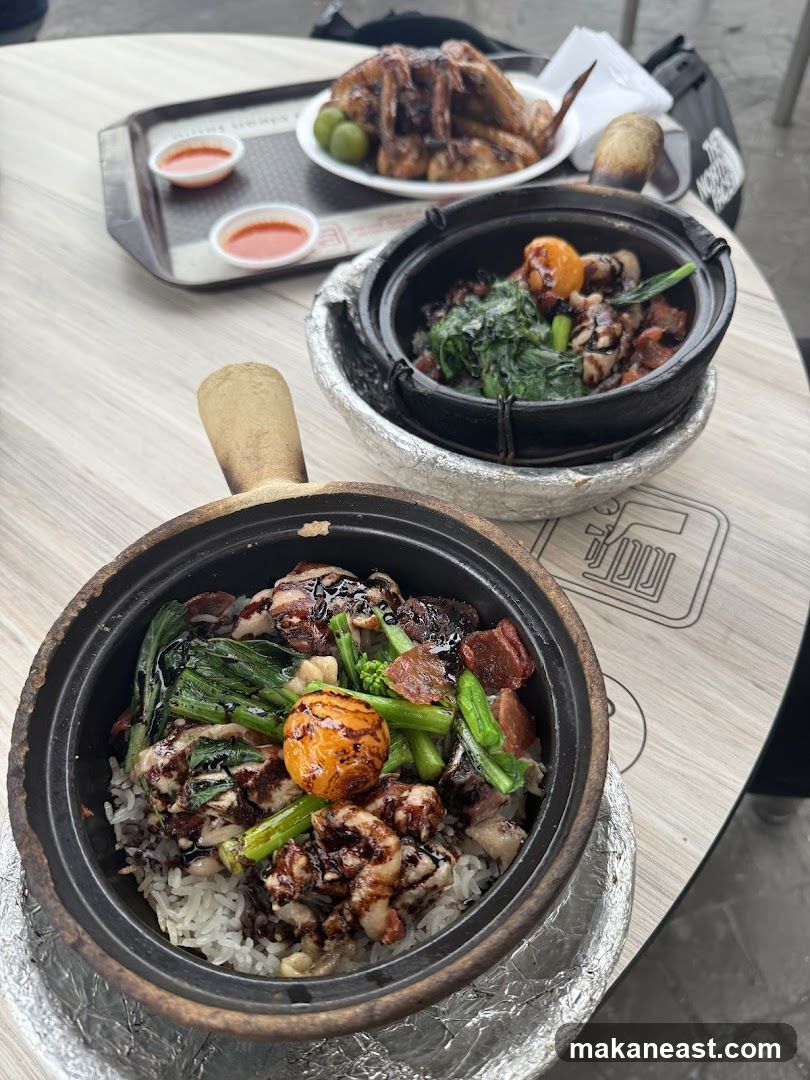 Claypot Rice and Roasted Chicken Wings