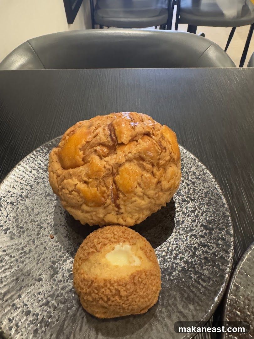 Two pastries on a plate