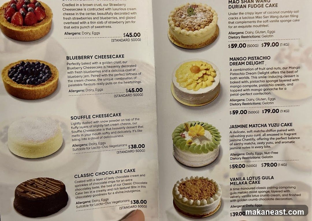 Dessert Menu