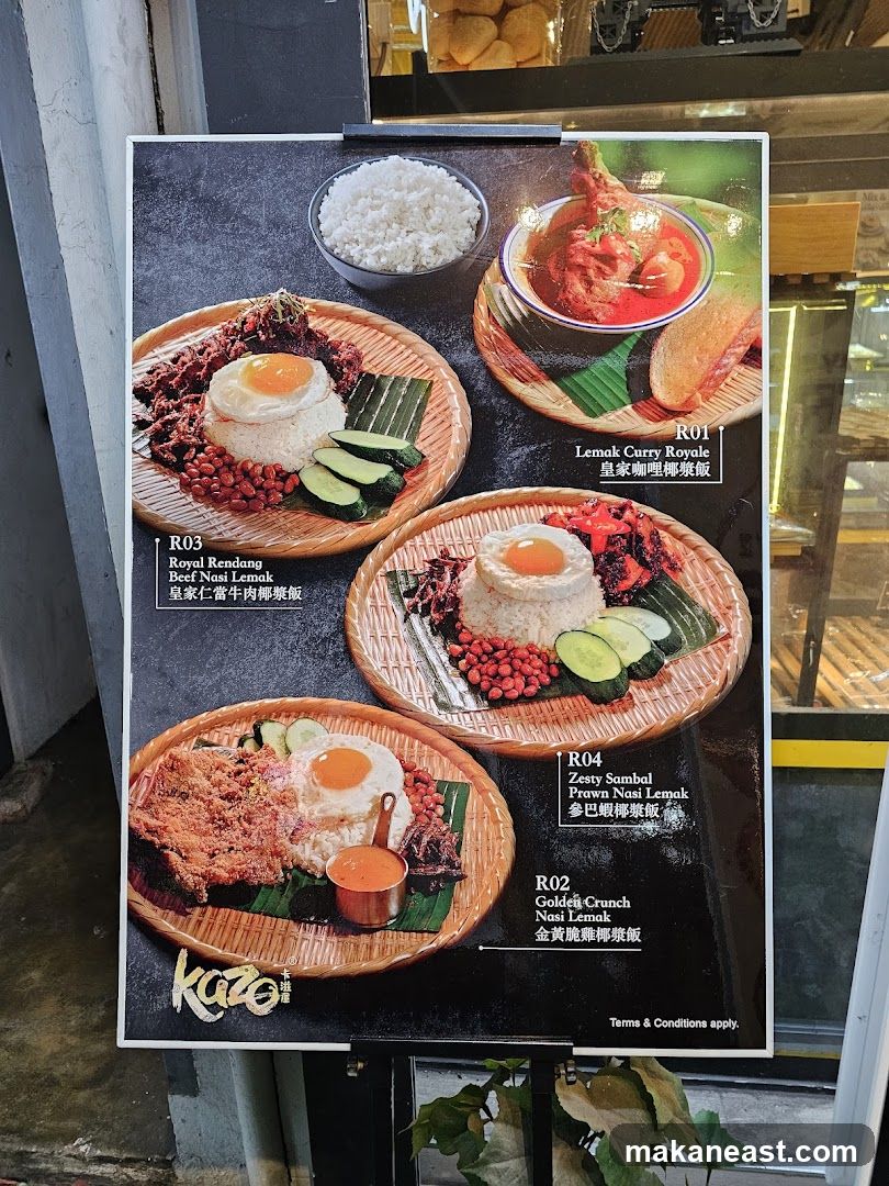 Nasi Lemak Menu