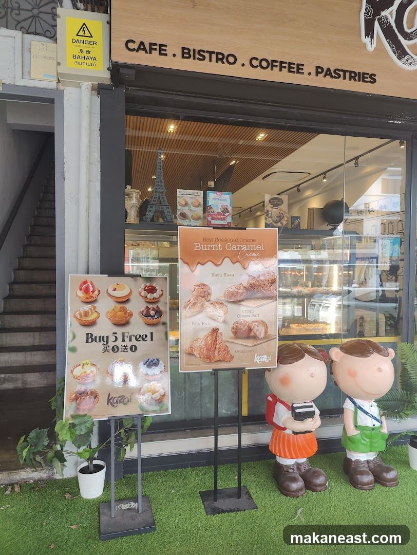 Cafe and Bistro Storefront with Pastry Displays