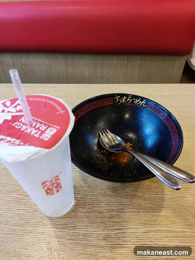 Empty Ramen Bowl and Drink
