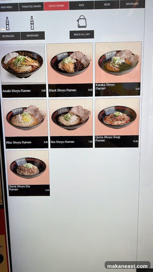 Shoyu Ramen Menu