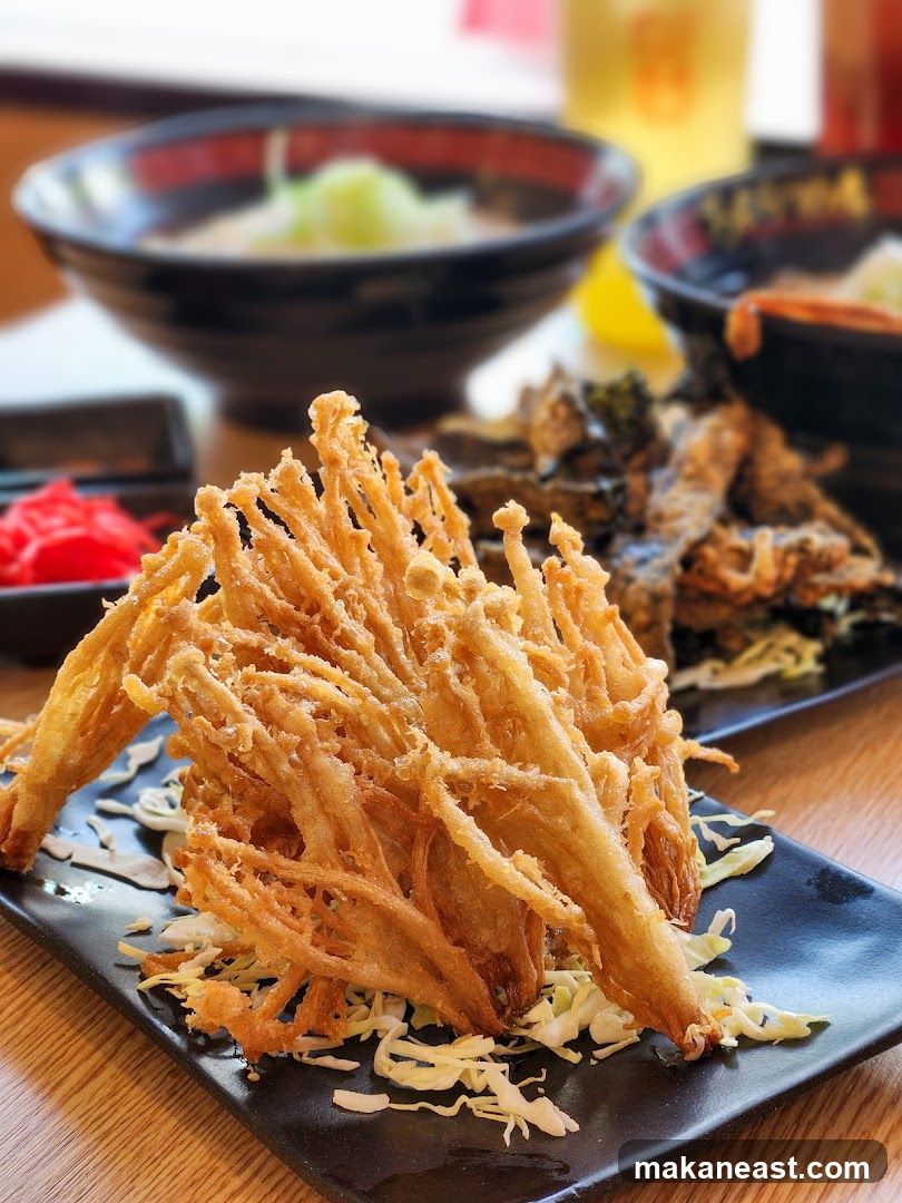 Fried Enoki Mushrooms