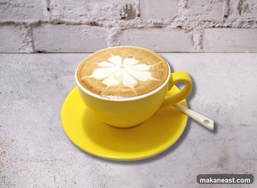 Latte with Flower Art