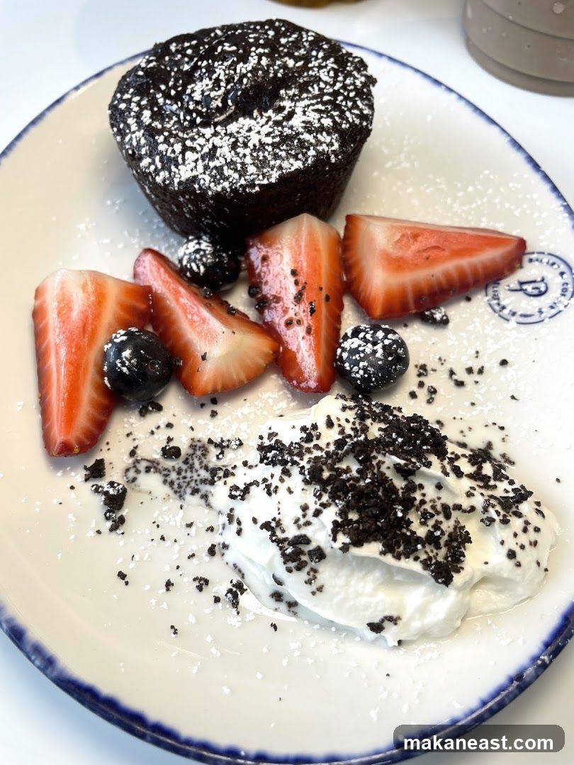 Chocolate Lava Cake with Berries and Cream