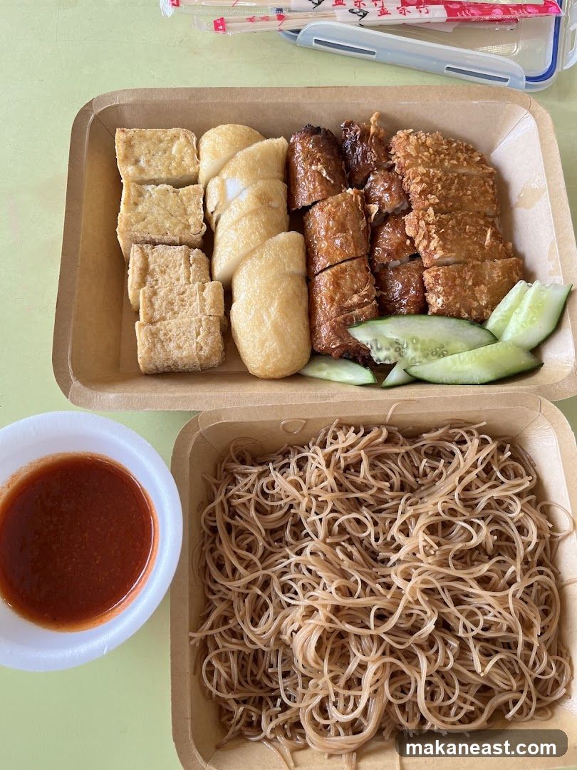 Fried Food Platter with Noodles