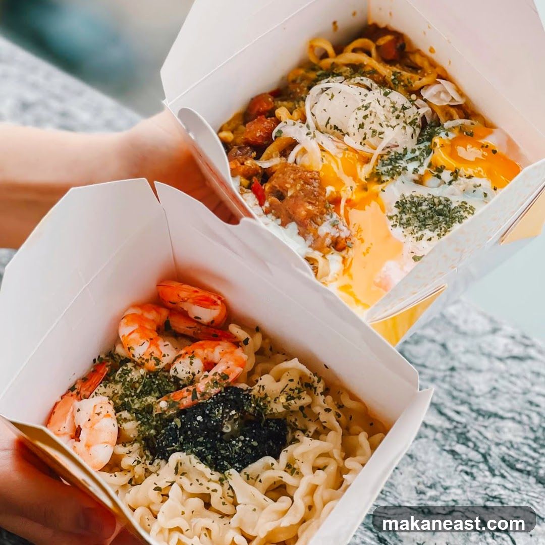 Noodle Dishes in Takeout Boxes