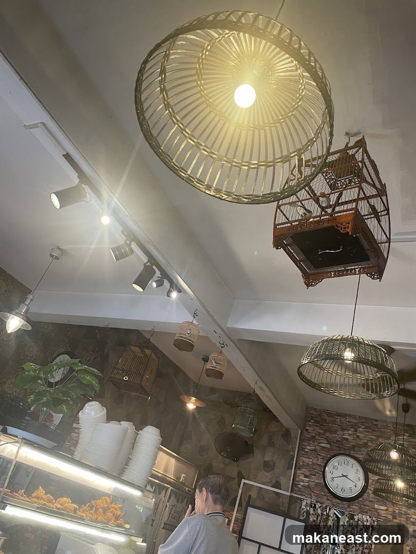 Restaurant Interior with Bird Cages