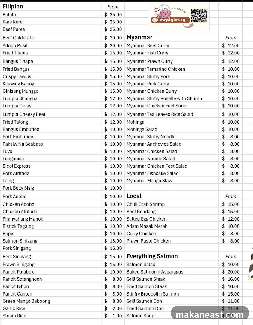 Filipino, Myanmar, Local, Everything Salmon Menu