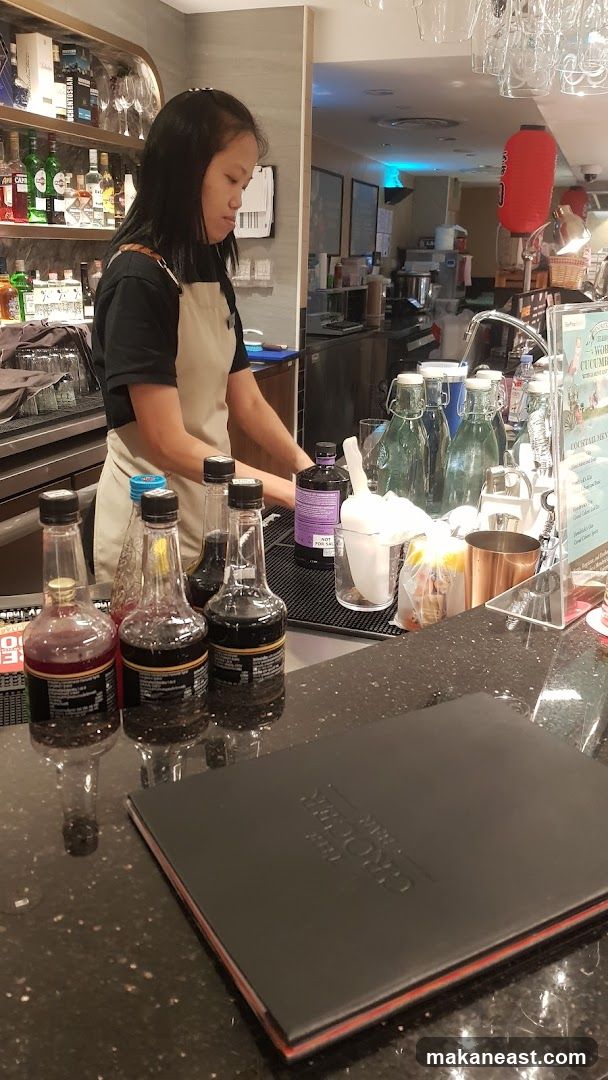 Bartender preparing drinks