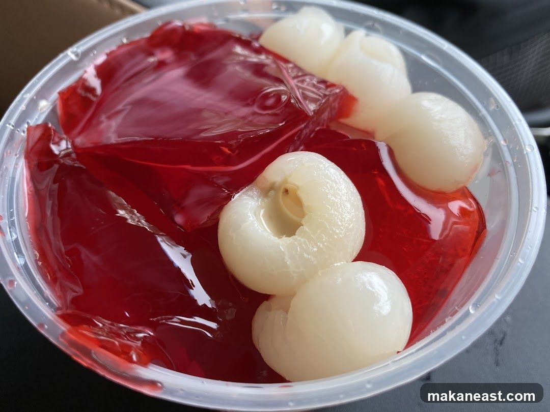 Lychee and Red Jelly Dessert