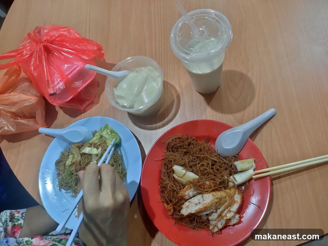 Noodles and dessert