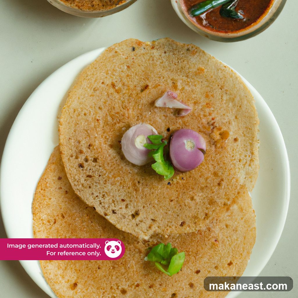 Dosa with Onions and Garnish