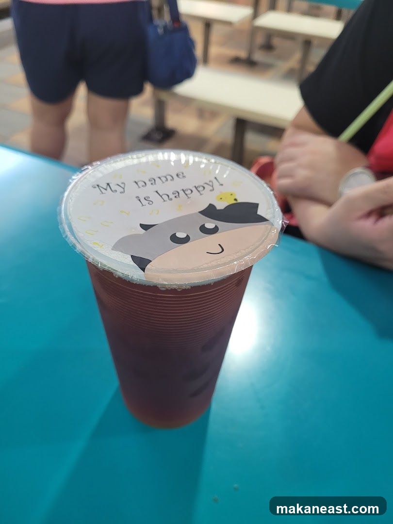 Drink with cartoon lid