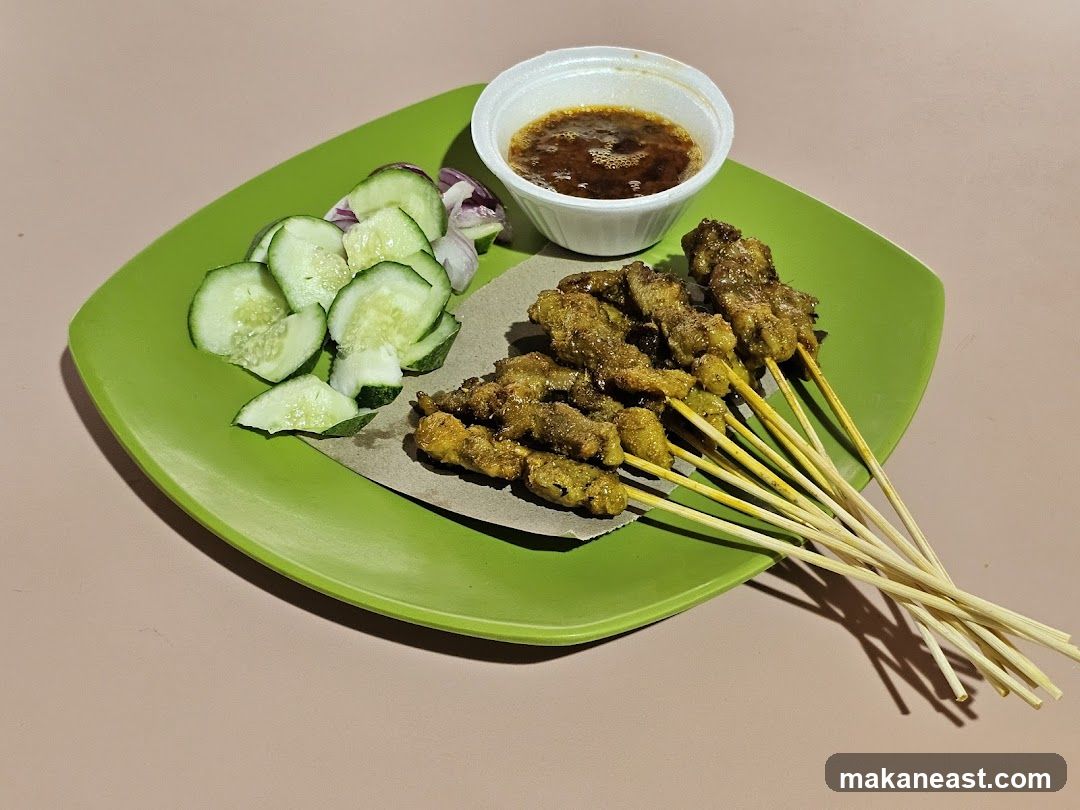 Chicken Satay with Cucumber and Onion