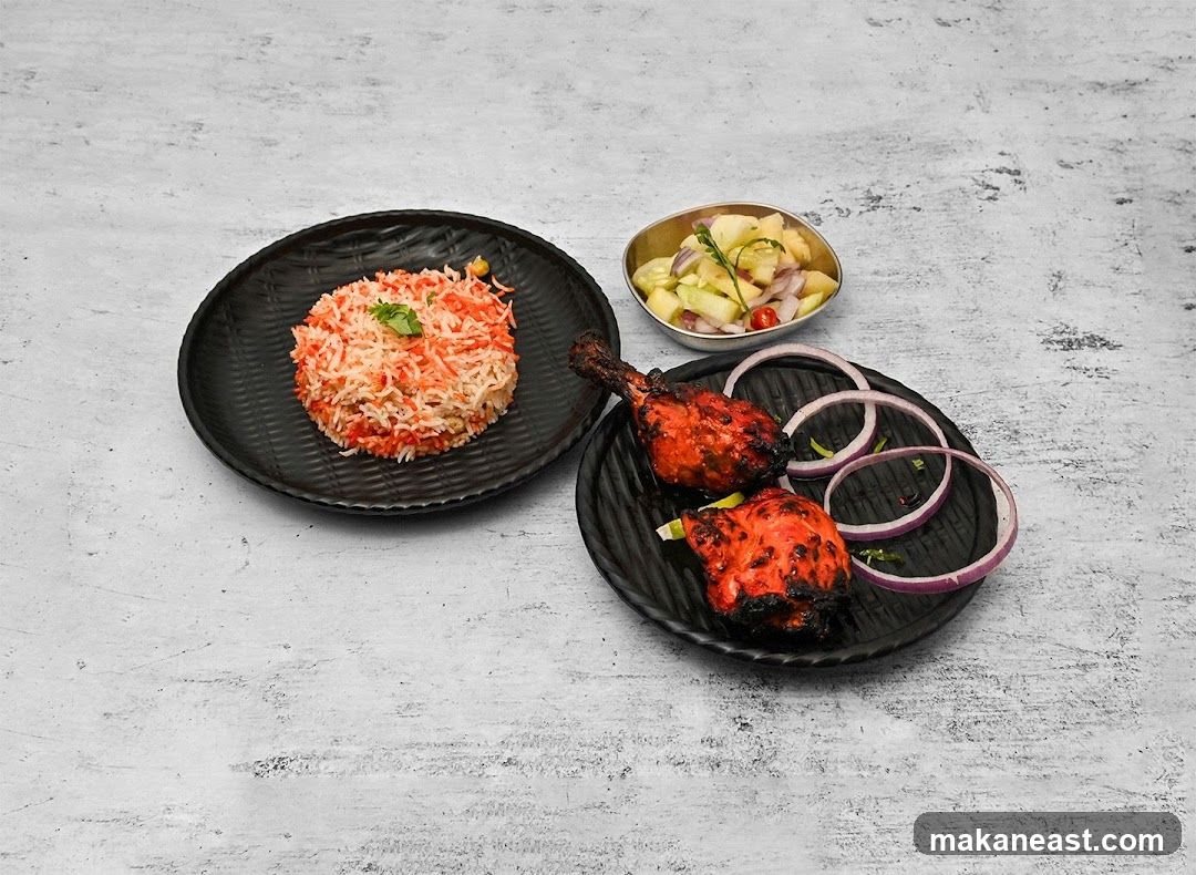 Tandoori Chicken with Rice and Salad