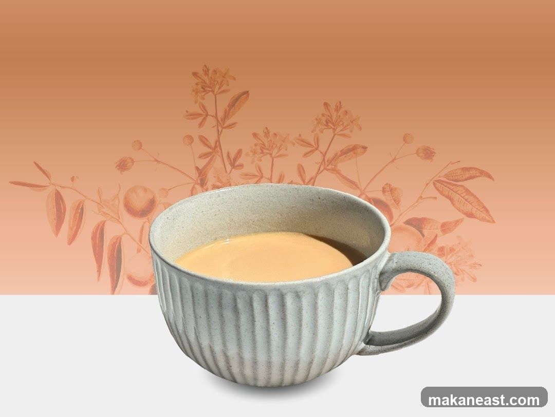 Cup of Beverage with Floral Background