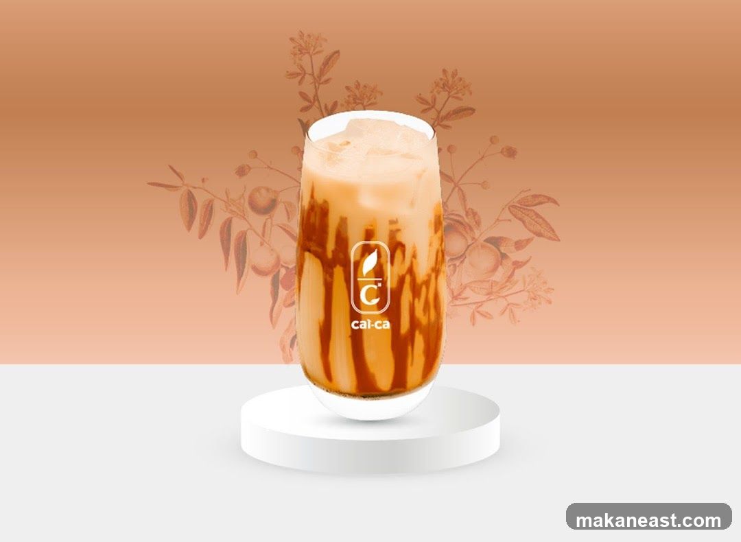 Iced Beverage with Caramel Drizzle