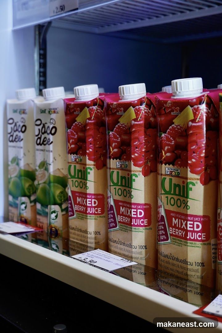 Juice Boxes on Shelf