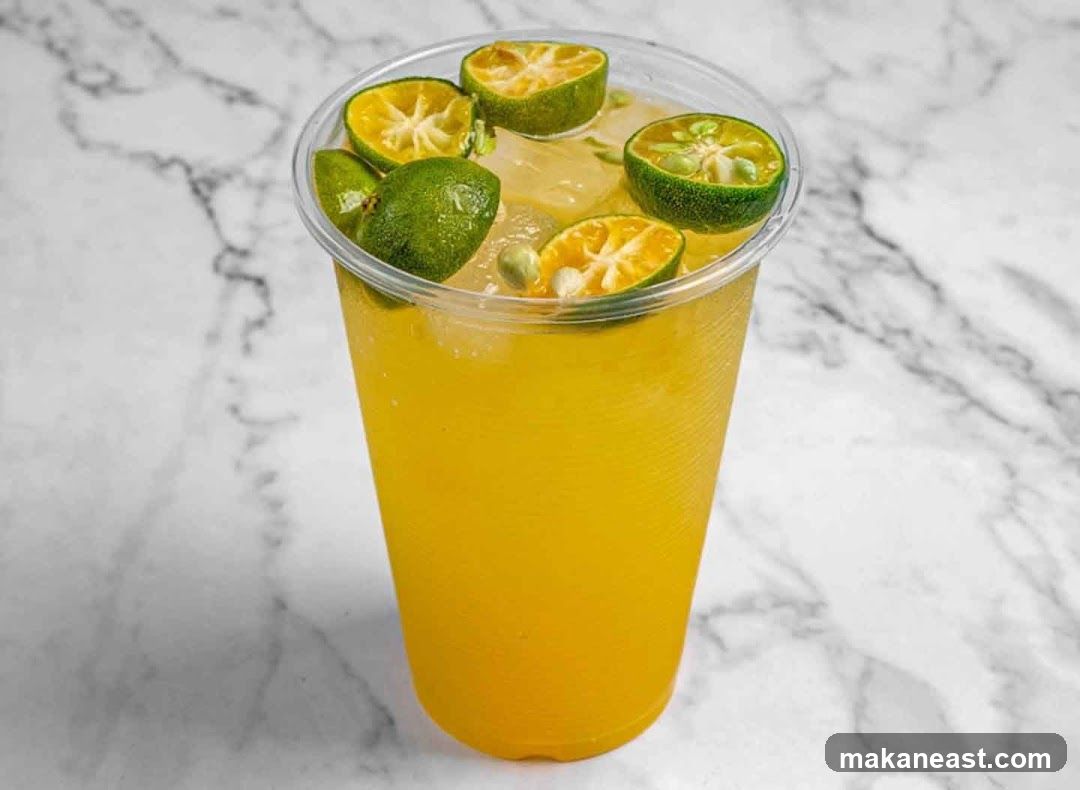 Orange Drink with Lime Slices