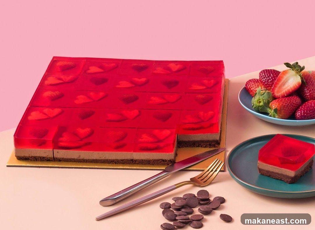 Strawberry Jelly Chocolate Cake Slices