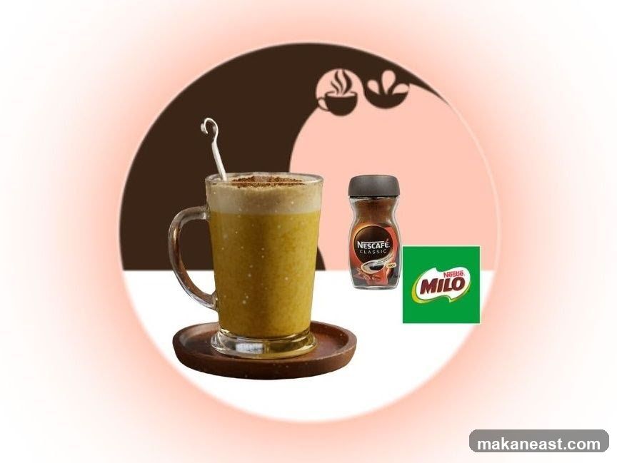 Beverage with coffee and chocolate drink ingredients