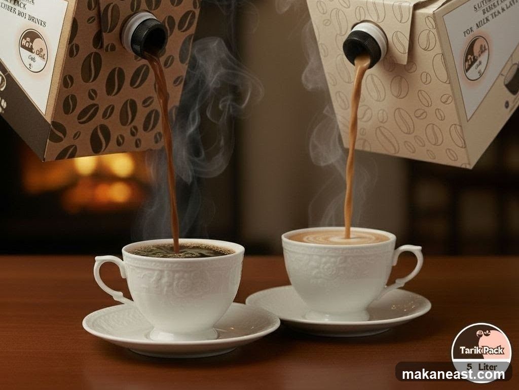 Hot Drinks Being Poured into Cups