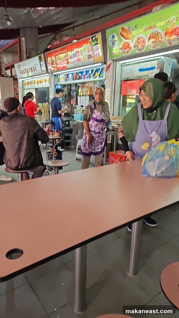 Food stall with customers
