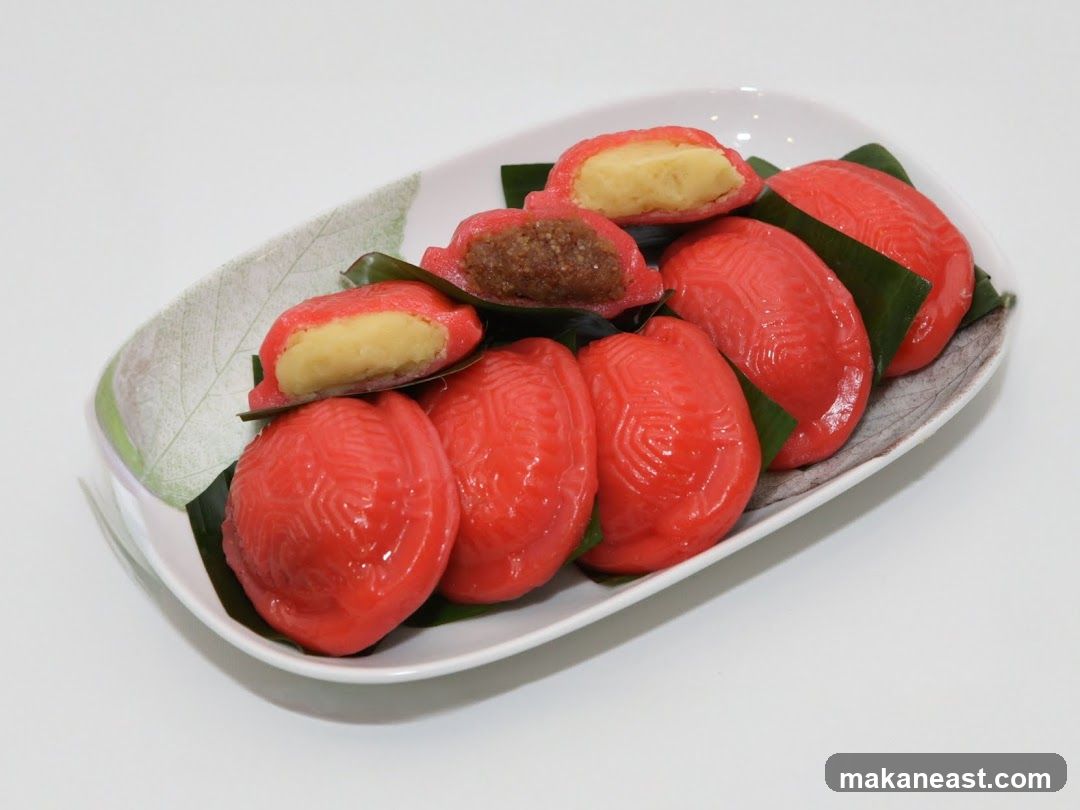 Red Ang Ku Kueh on a Plate
