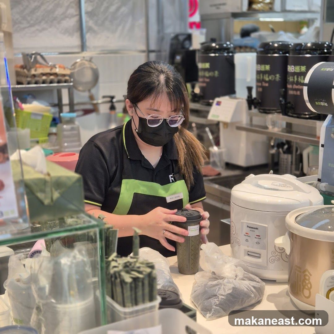 Barista preparing a drink