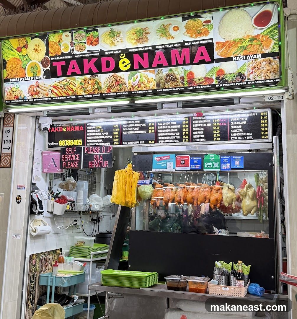Food Stall with Menu and Roasted Chickens