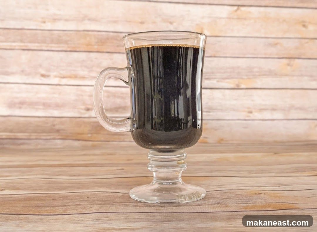 Coffee in a glass mug
