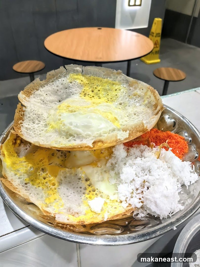 Egg Appam with Coconut and Sambal