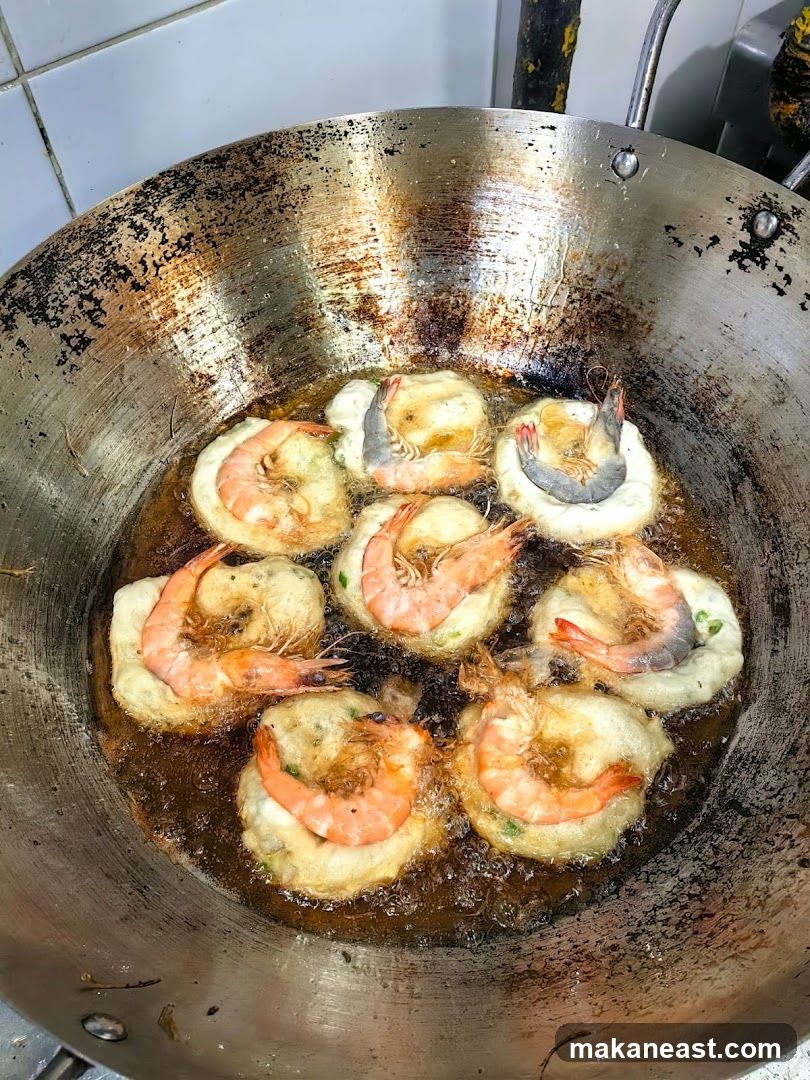 Shrimp Fritters Frying