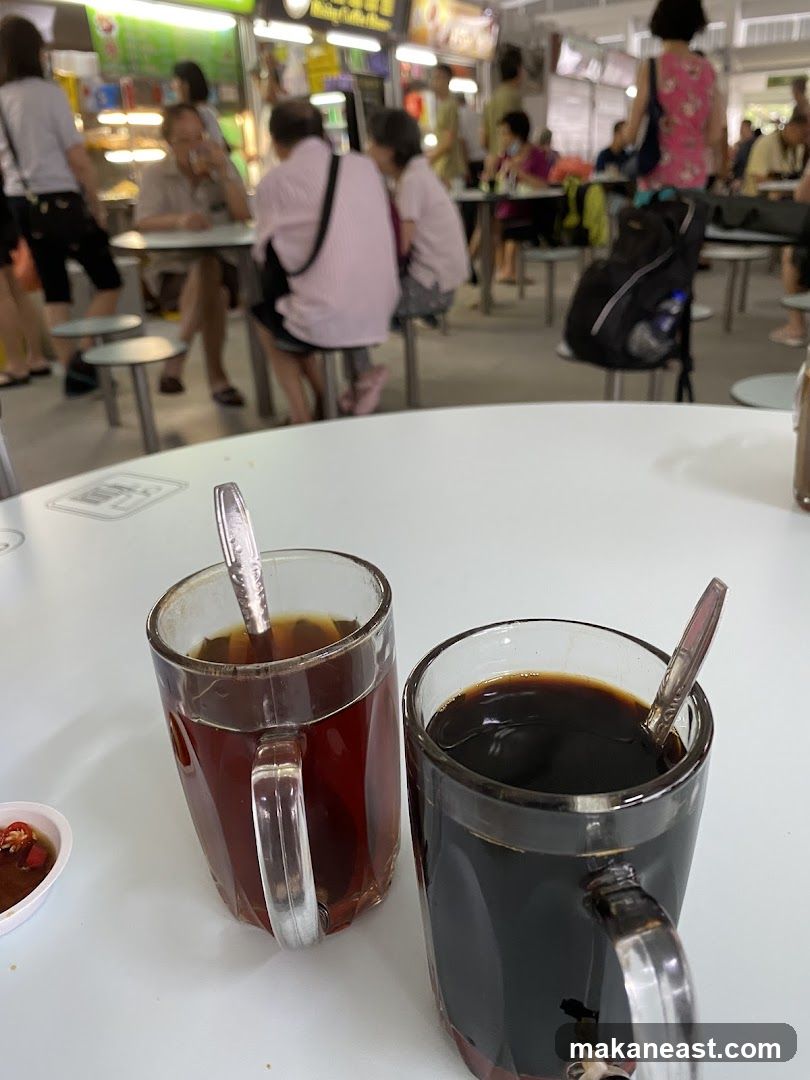 Two Mugs of Coffee and Tea