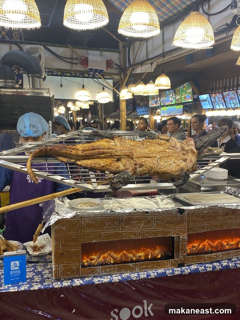Roasted Crocodile at a Food Stall