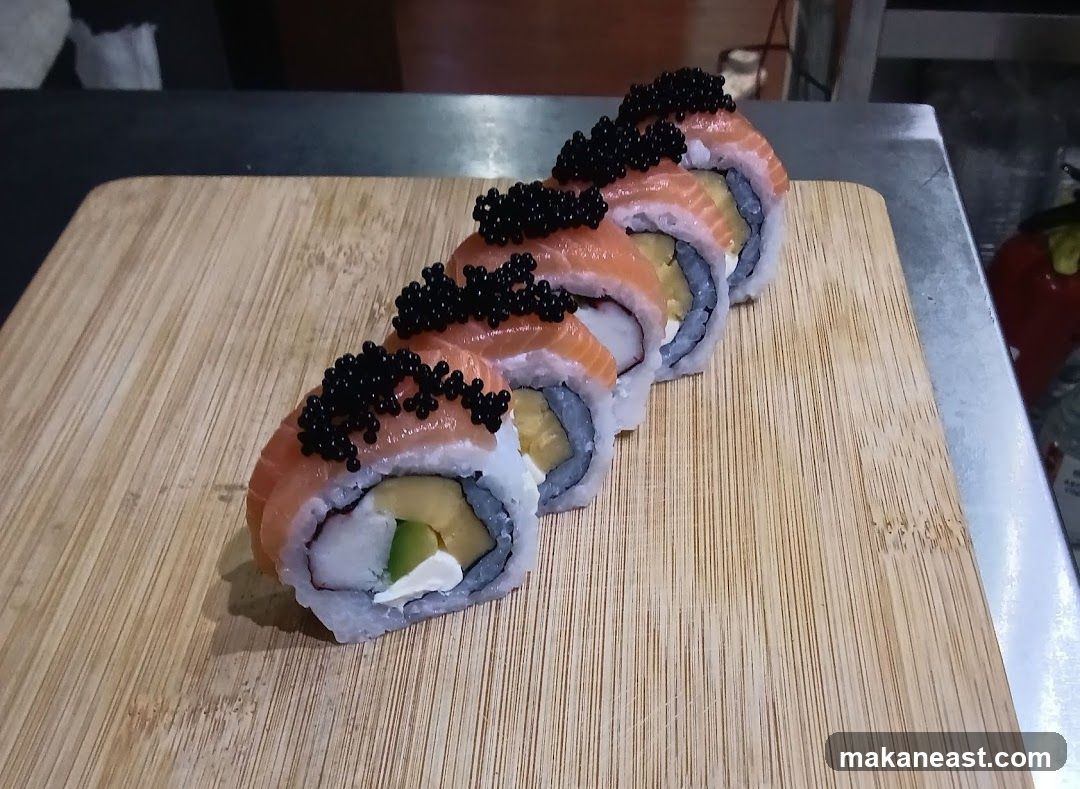 Salmon and Caviar Sushi Rolls