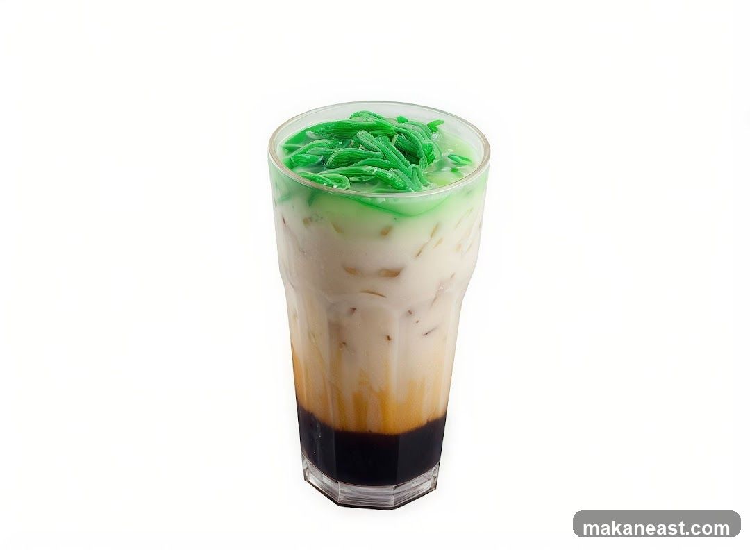 Iced Drink with Green Jelly