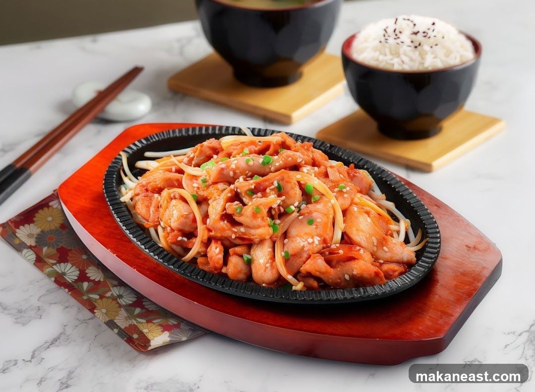 Sizzling Chicken and Onion Dish