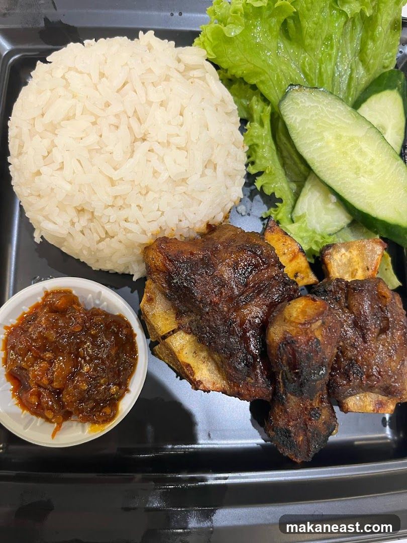 Grilled Ribs with Rice and Salad