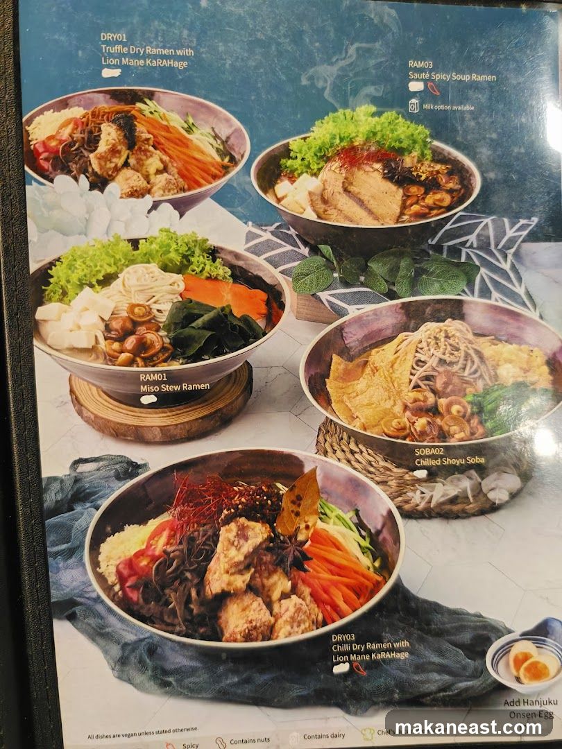 Ramen and Soba Menu