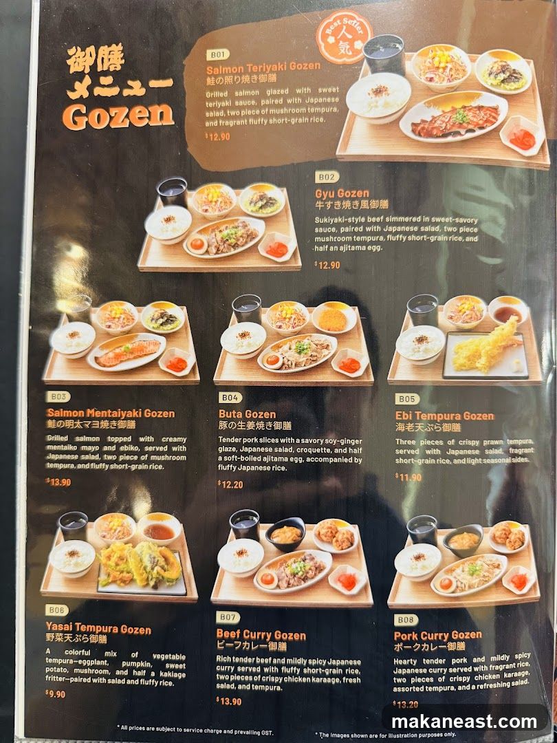Gozen Menu