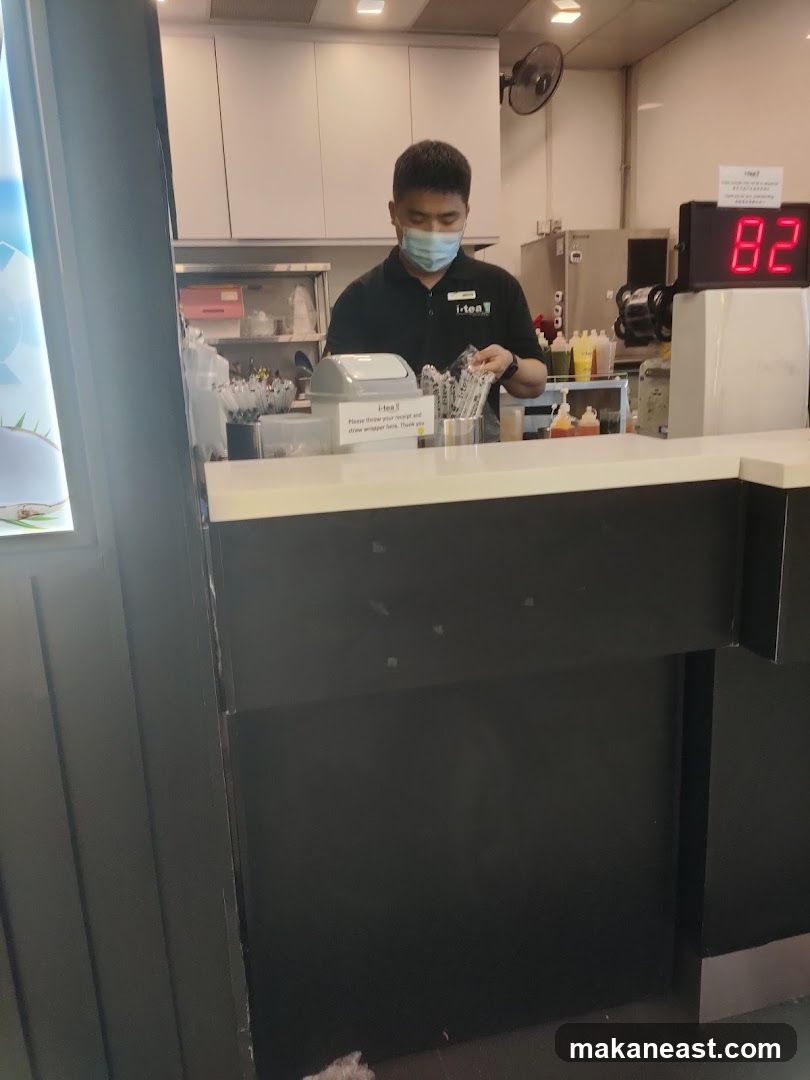 Staff at a counter